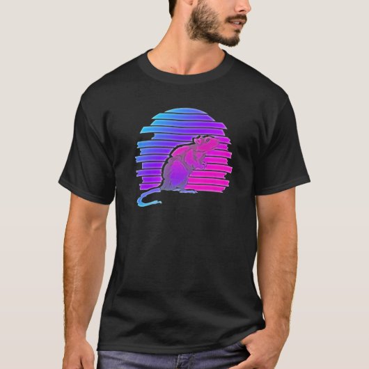 80er Vaporwave Retro Rat T-Shirt (Vorderseite)