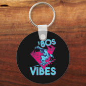 80er Vibes, Retro Ski Vintager 80er Skiausrüstung Schlüsselanhänger (Vorderseite)