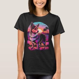 80er Vibes Sunset Adventure mit Corgis Retro Vinta T-Shirt