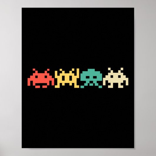 80er Video Game Vintag Retro Arcade 2 Poster (Vorne)