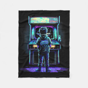 80er Video Game Vintag Retro Arcade 3 Fleecedecke