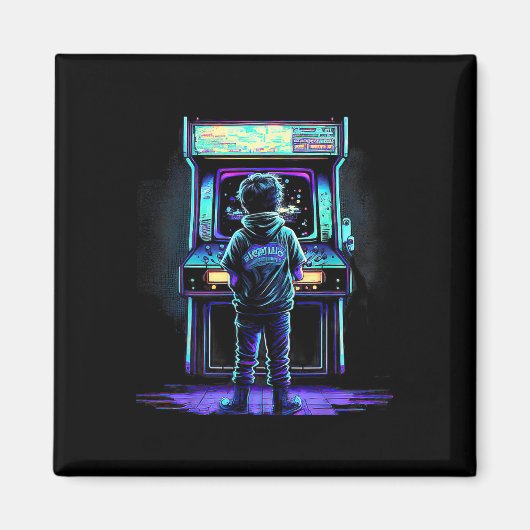 80er Video Game Vintag Retro Arcade 3 Magnet (Vorne)