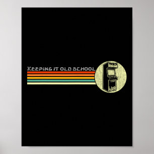 80er Videospiel Vintage Retro Arcade Old School Poster