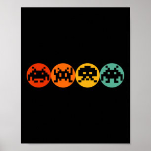 80er Videospiel Vintage Retro Arcade Poster