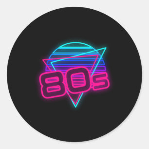 80er Vintag 1980 Retro 80er Lover 80er Kostüm Runder Aufkleber