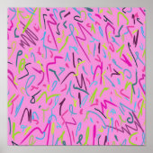 80er Vintag drucken in Rosa Poster (Vorne)