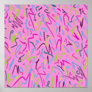80er Vintag drucken in Rosa Poster