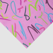 80er Vintag drucken in Rosa Seidenpapier (Detail)