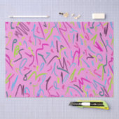 80er Vintag drucken in Rosa Seidenpapier (Handwerk)