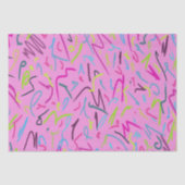 80er Vintag drucken in Rosa Seidenpapier (Vorderseite)