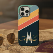 80er Vintage ästhetische Stripe stilvolle Monogram iPhone Hülle