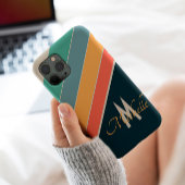 80er Vintage ästhetische Stripe stilvolle Monogram iPhone Hülle