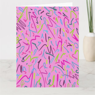 80er Vintage-Druck in Rosa  Karte