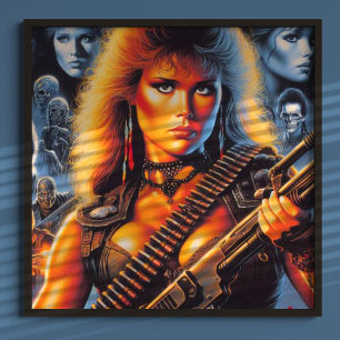 80er Warrior Woman Poster