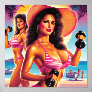 80er Workout Woman Poster