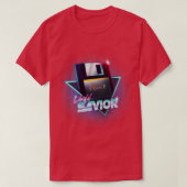 80er World Savior Retro Wave Floppy Disk Computer  T-Shirt (Design vorne)