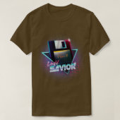 80er World Savior Retro Wave Floppy Disk Computer T-Shirt (Design vorne)