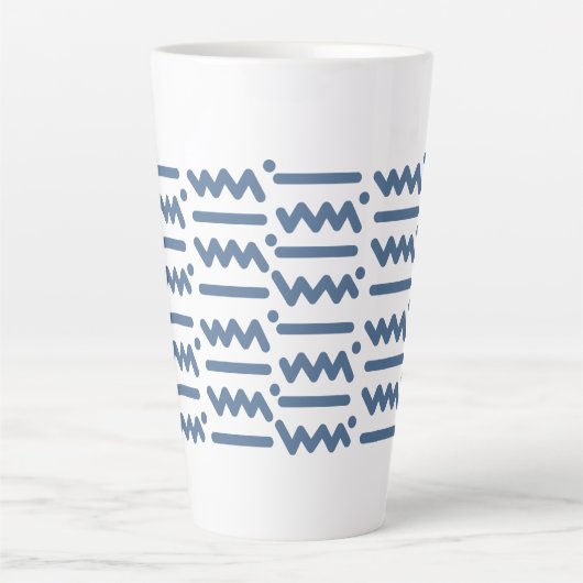 80er Zigzag Wallpaper - Blau Milchtasse (Vorderseite)