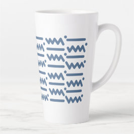 80er Zigzag Wallpaper - Blau Milchtasse