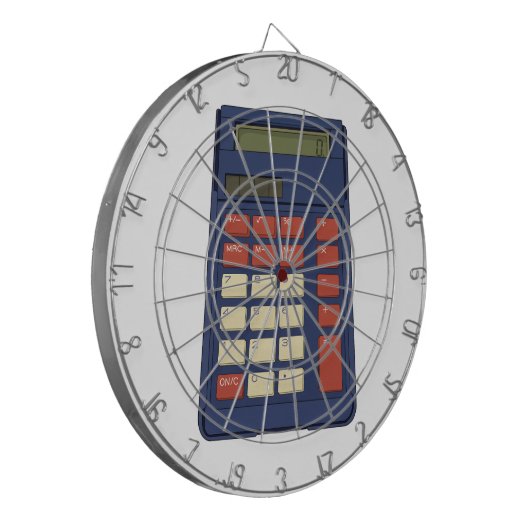 80's 90's Calculator Math School Nostalgia Dartscheibe (Vorderseite Links)