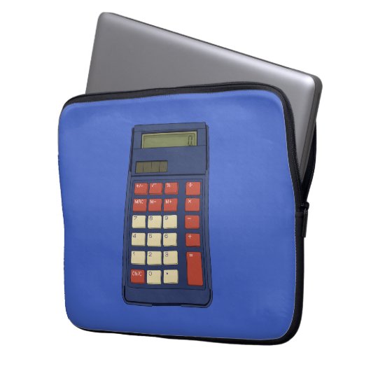 80's 90's Calculator Math School Nostalgia Laptopschutzhülle (Vorderseite Links)