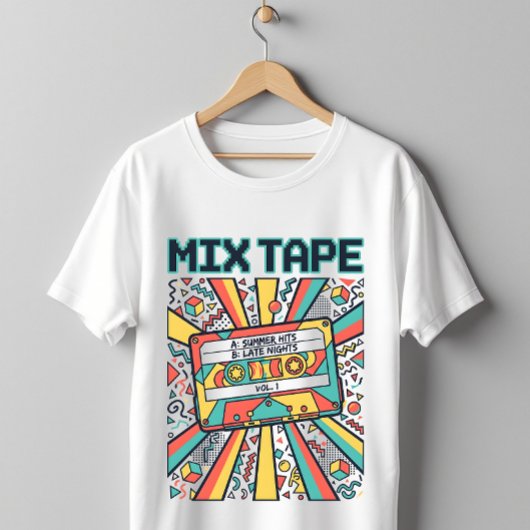80s 90s Retro Mix Tape Cassette Nostalgia Design T-Shirt