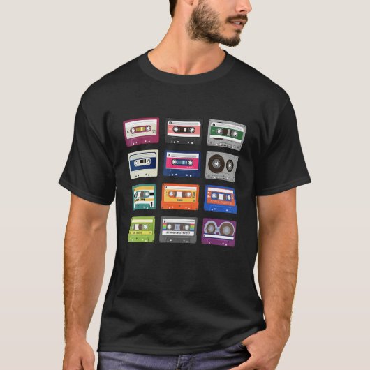 80s 90s Vintage Cassette Tapes Music T-Shirt (Vorderseite)