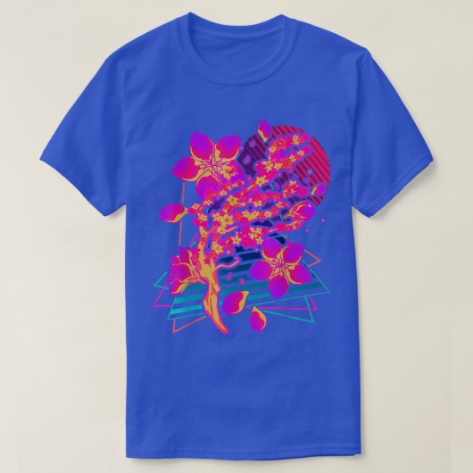 80s Art Sakura Flower Japan Retro Vaporwave Cherry T-Shirt (Design vorne)