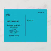 80's Club Geburtstagsparty Einladung Postkarte (Rückseite)