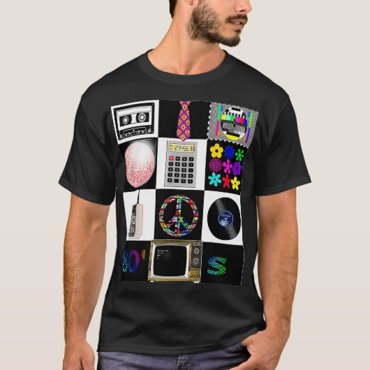 80s Collage DiscoballMixtape CalculatorFlower T-Shirt (Vorderseite)