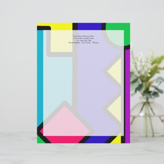 80s Color Block Briefkopf (Stehend Vorderseite)