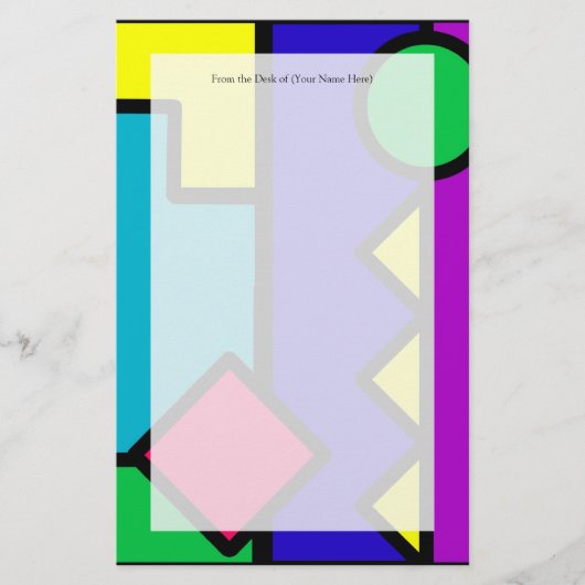80s Color Block Briefpapier (Vorderseite)