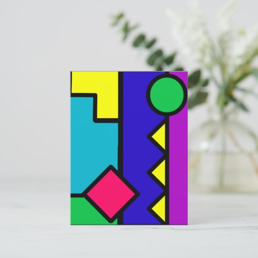 80s Color Block Postkarte (Stehend Vorderseite)