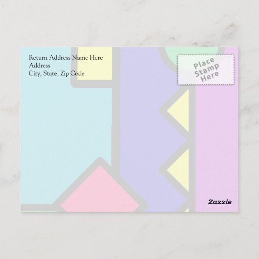 80s Color Block Postkarte (Rückseite)