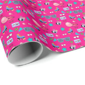80s Costume Vibrant pink Retro culture pop Geschenkpapier (Rolleneckpunkt)