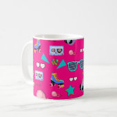 80s Costume Vibrant pink Retro culture pop Kaffeetasse (Vorderseite Links)