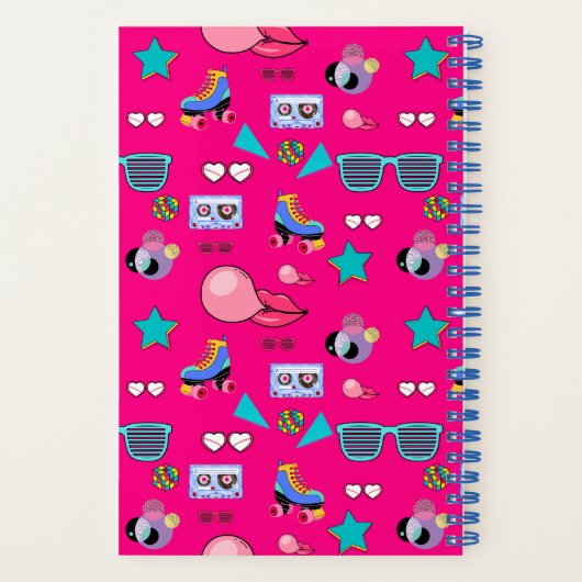 80s Costume Vibrant pink Retro culture pop Notizblock (Rückseite)