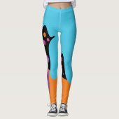 80s Dripping Slime Costume Halloween Leggings (Vorderseite)