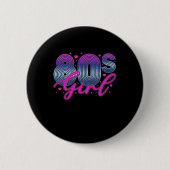 80's Girl Birthday Party Costume Retro Vintage Button (Vorderseite)