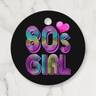 80's Girl Birthday Party Costume Retro Vintage Geschenkanhänger
