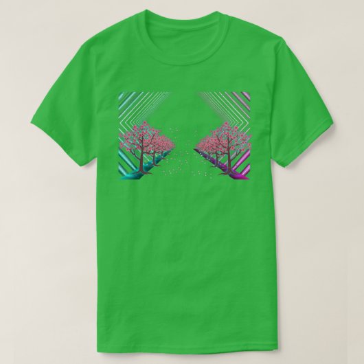 80s Japanese Flower Sakura Tree Vaporwave Cherry B T-Shirt (Design vorne)