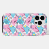80's Memphis Active Pink Light Blue iPhone Hülle (Rückseite (Horizontal))