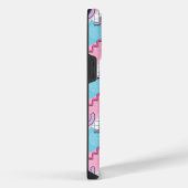 80's Memphis Active Pink Light Blue iPhone Hülle (Rechte Seite)