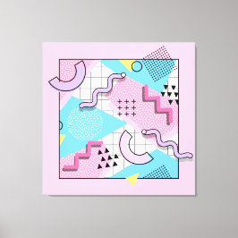 80's Memphis Active Pink Light Blue Leinwanddruck