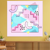 80's Memphis Active Pink Light Blue Leinwanddruck (Insitu (Wohnzimmer))