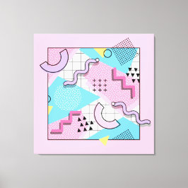 80's Memphis Active Pink Light Blue Leinwanddruck