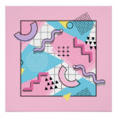 80's Memphis Active Pink Light Blue Poster (Vorderseite)