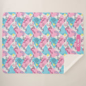 80's Memphis Active Pink Light Blue Sherpadecke (Vorderseite (Horizontal))