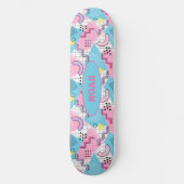 80's Memphis Active Pink Light Blue Skateboard (Vorderseite)