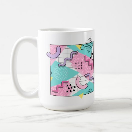 80's Memphis Active Pink Light Turquoise Kaffeetasse (Links)